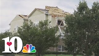 The National Weather Service surveys damage in West Knox County