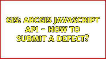 GIS: ArcGIS Javascript API - How to submit a defect?