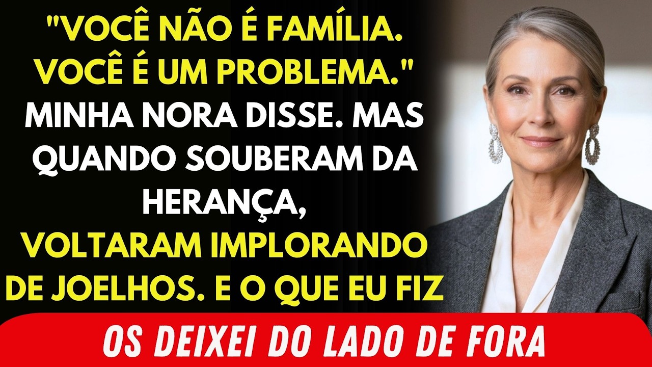 Fiquei parada no passeio com o embrulho de aniversário do meu neto nas mãos, depois de a minha nora me dizer: «A senhora não é família. A senhora é um problema que a gente já não aguenta.» O meu...