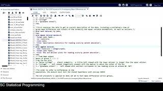 SAS Statistical Analyst Certification Course: Regression & Modeling:  ANOVA GLM