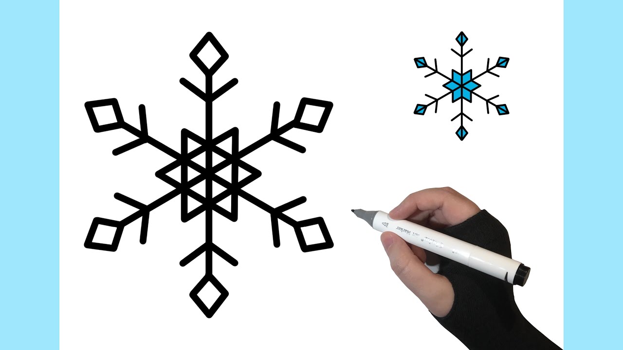 How To Draw A Snowflake Easy Step by Step - Tutorial + Colour Palettes ...