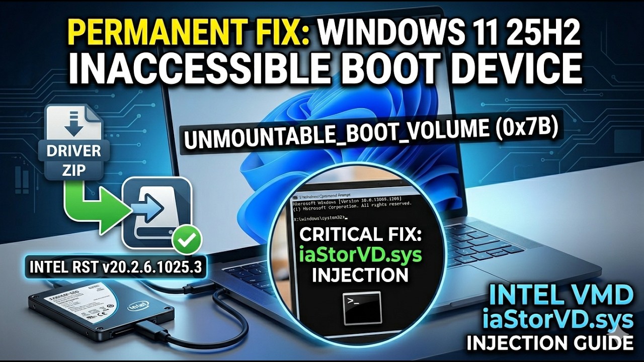 FIX: Inaccessible Boot Device (0x7B) Windows 11 25H2 | Intel VMD Driver ...