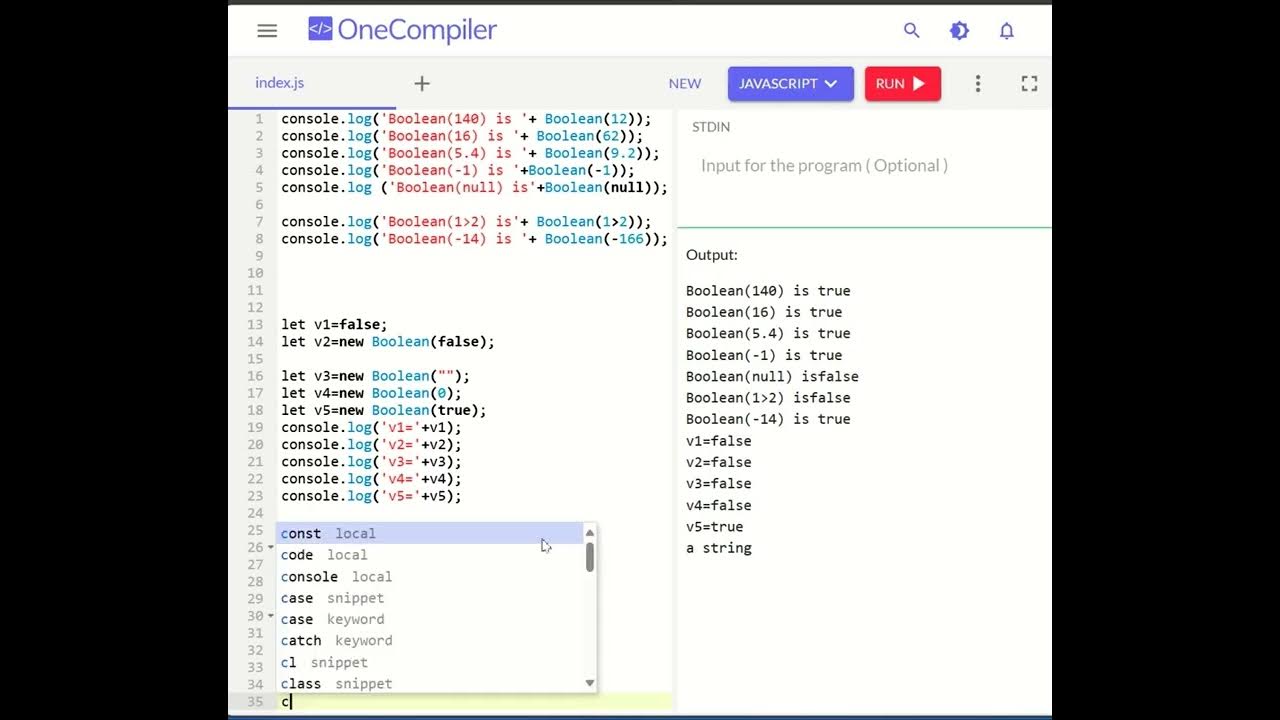 Boolean in Java Script |How to use True or False values in java script ...