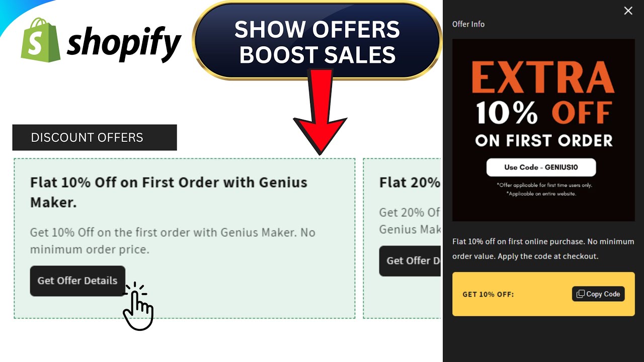 Show Discount Offers on Shopify Product Pages | Sliding Offer Details ...