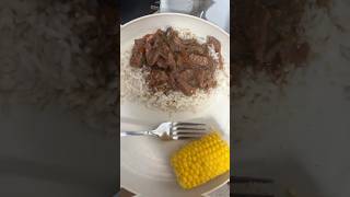 quick pepper steak &amp; rice for dinner tonight 🤍 #momlife #slowcookerideas #chillinwithchrissi