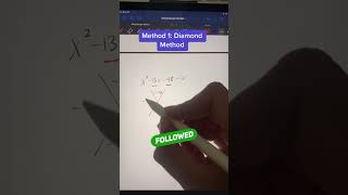 FAST WAY TO FACTOR QUADRATICS #algebra #maths