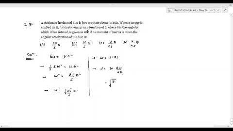 Q,81 A stationary horizontal disc is free to rotate about its axis  When a torque is applied on it,