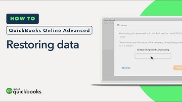 How to restore your data | QuickBooks Online Advanced