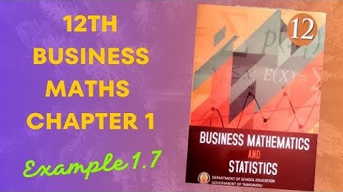 Applications of matrices and determinants 12th Business maths Chapter-1 Example:1.7