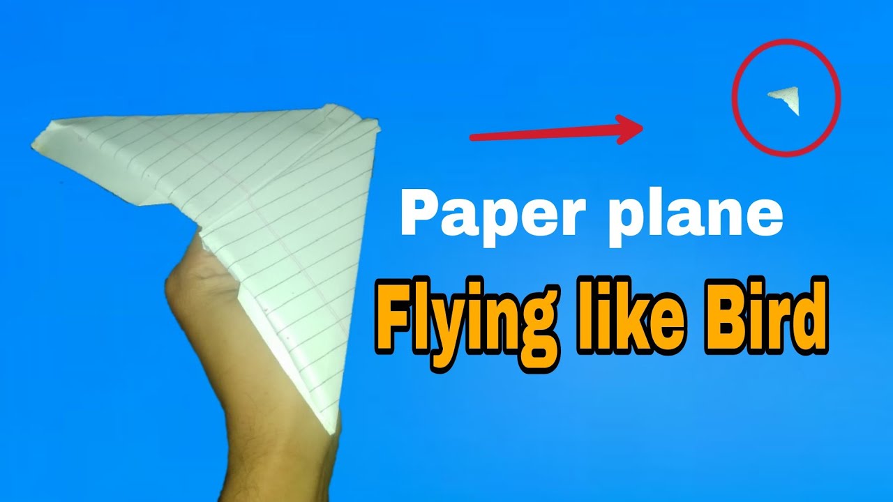 Best paper plane like bird Duniya ka sabse best paper plane banane ka