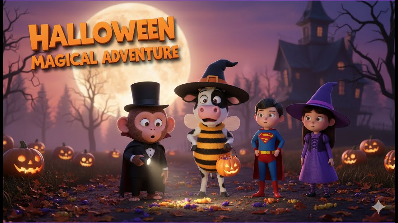 ✨ Волшебное приключение на Хэллоуин🎃👻 | История о джентльмене-монахе 🐒 и Му 🐮 для детей | Остров ...