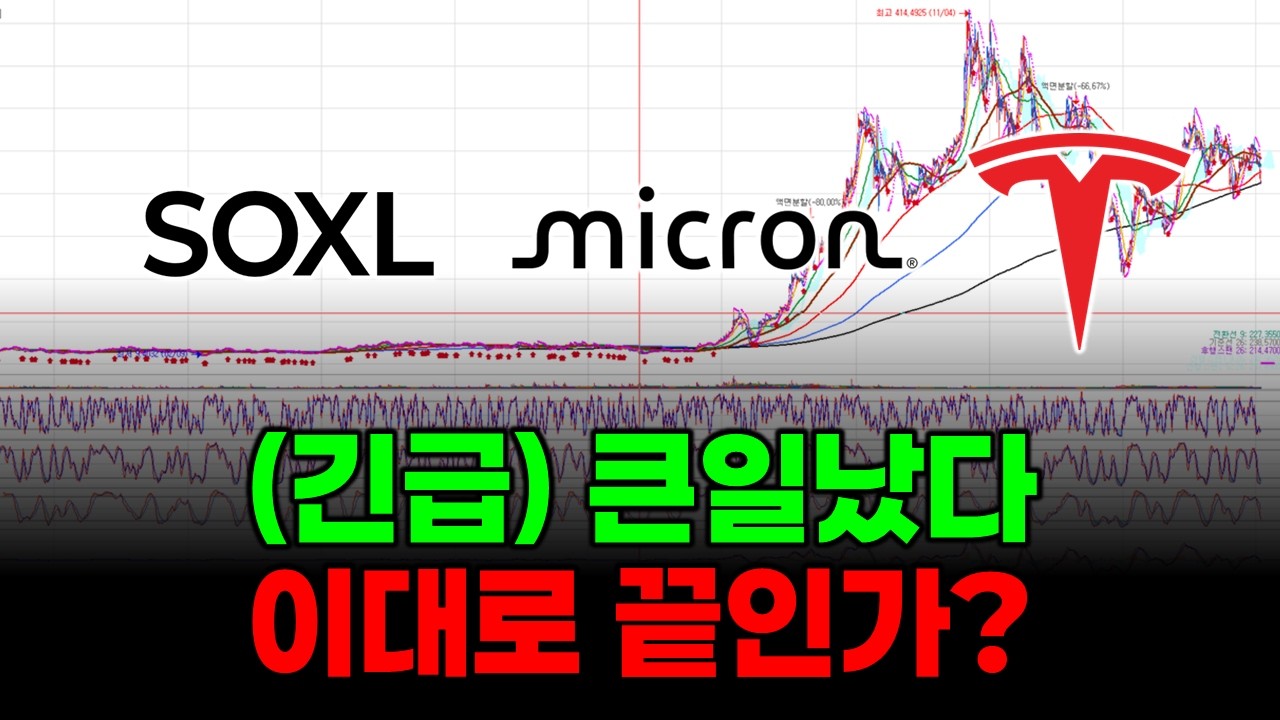 큰일났다... 이대로 진짜 끝난건가?? (SOXL마이크론 테슬라 엔비디아 아마존닷컴 마이크로소프트....