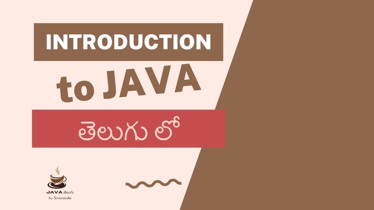 Introduction to java in Telugu ( Java తెలుగు లో) - YouTube