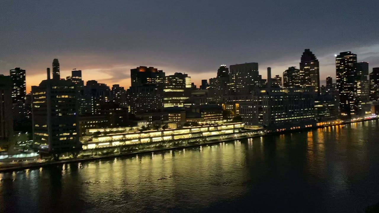 Beautiful Roosevelt Island June Night Up On The Roof Enjoying NYC East