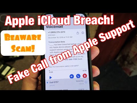 Phone Call from Apple Support About Breach (iCloud Breach, Apple Breach) SCAM