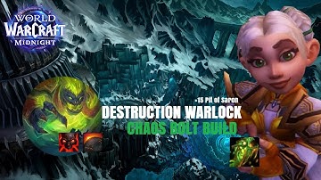 +15 Pit of Saron | Midnight Beta Destruction Warlock M+ ~ Easy Chaos bolt build