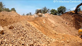 Professional Process Cutting Slope & Push Step By Step Build Canal Foundation Using Heavy Dozer