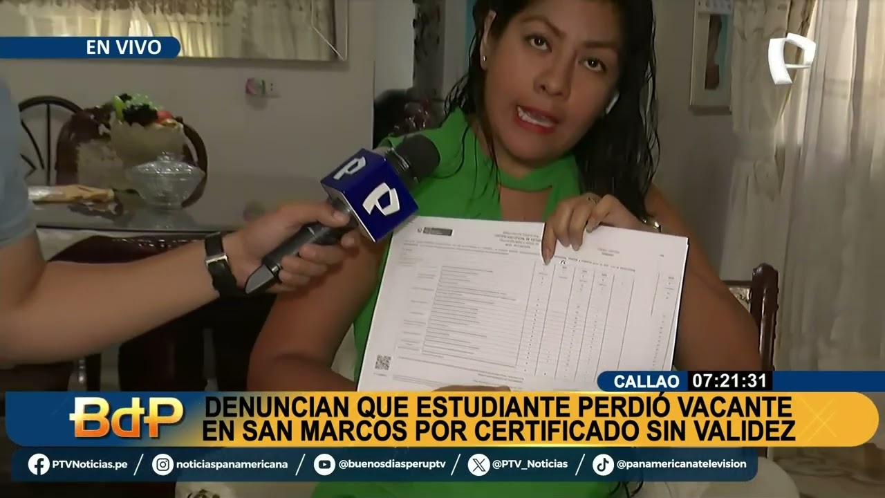 Callao: denuncian que menor perdió vacante en San Marcos por certificado escolar sin validez