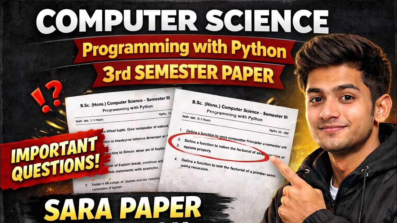 Programming With Python 🔥 Questions Paper 📃 || Previous Year Questions ...