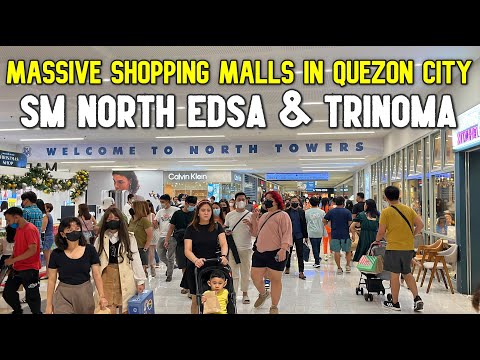 SM NORTH EDSA u0026 TRINOMA - Christmas Tour | MASSIVE Shopping Malls in Quezon City, Philippines