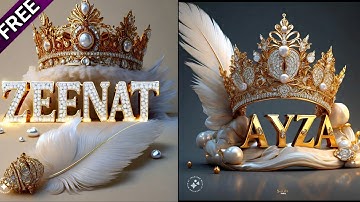 How To Create 3d Name Wings With Crown Ai Image | Bing Image Creator | Bing Ai #meta