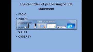 Order of processing of SQL Select statement elements
