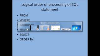 Order of processing of SQL Select statement elements