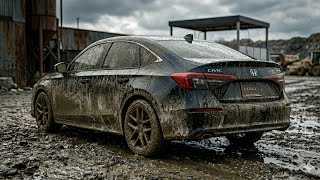 Complete ASMR Car Wash & Deep Cleaning 🚗 | Mud to Glossy ✨ | Honda Civic 2023 Clean Transformation screenshot 3