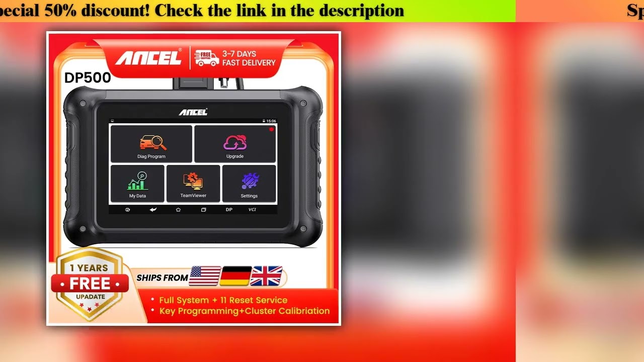 Deal ANCEL DP500 OBD2 Car Diagnostic Tools Professional Key Programmer Immobilizer Cluster Calibriat