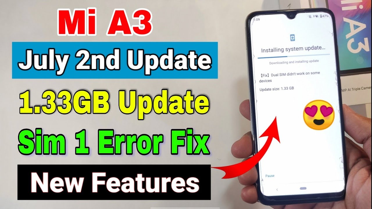 Mi A3 July new update | Sim 1 error fixed | Mi A3 new update | Mi A3 android 10 features