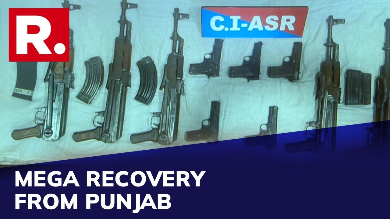 Punjab Police, & BSF Recover 5 AK-47 Rifles, 5 Pistols, 9 Magazines From Ferozepur