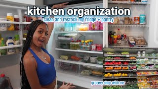 Organize My Kitchen With Me | grocery shopping + fridge organization | LexiVee