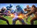 ALL BOSSES VS GODZILLA CHALLENGE IN FORTNITE (Chapter 7 Season 1)
