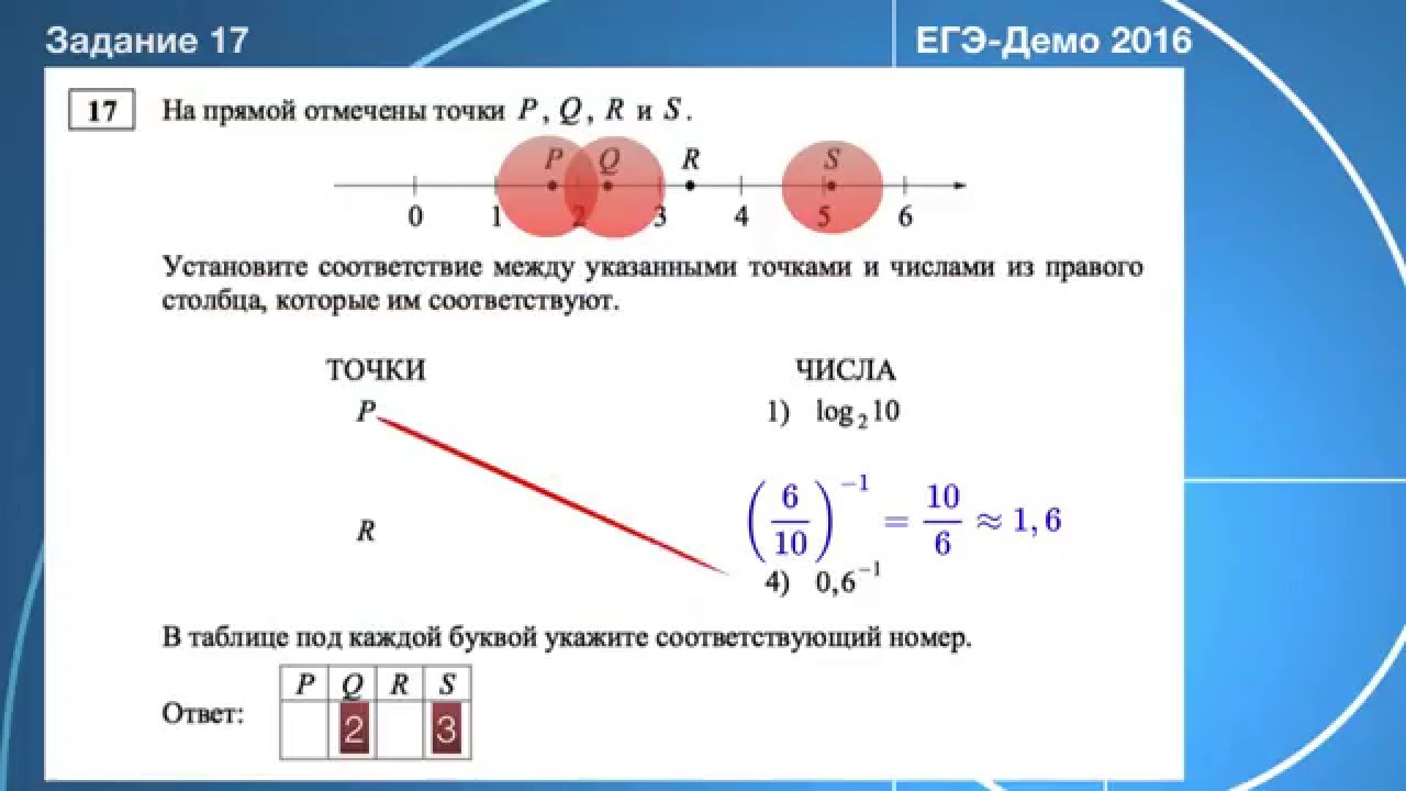 Тест задания 17 егэ