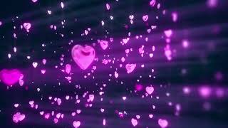 Purple Floating Hearts ♥ 4K Lovers Overlay ♥ HD Glow Chrome Romantic ♥ Video Effect