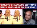 'Smiling' Mohan Bhagwat Gives 'Befitting Reply' To Priyank Kharge Amid RSS Registration Row, Watch!