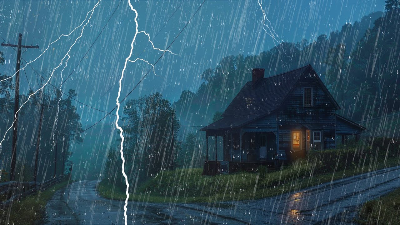 Duerme Toda la Noche con Lluvia Fuerte y Truenos – Sonidos Poderosos ...