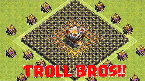 Clash Of Clans - VALKYRIE VS. DRAGON TROLL BROS!! (Troll war raids)