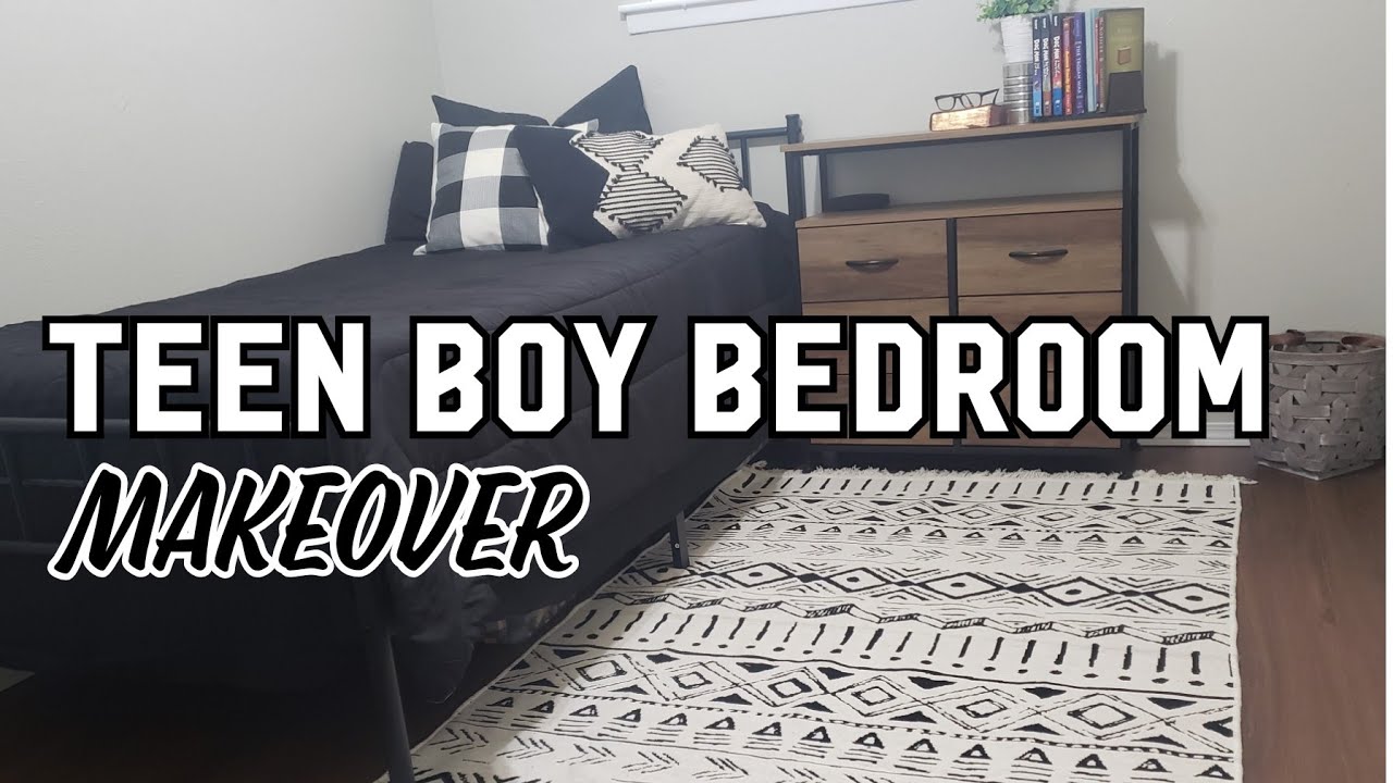 TEEN BOY BEDROOM MAKEOVER | SMALL ROOM MAKEOVER ON A BUDGET | SMALL ...