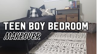 TEEN BOY BEDROOM MAKEOVER | SMALL ROOM MAKEOVER ON A BUDGET | SMALL ROOM ORGANIZATION