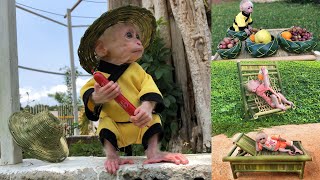 Cute monkey Bon intelligence and calmness when watching dad make furniture by Monkey Bon Family 6,482 views 4 days ago 2 hours, 41 minutes