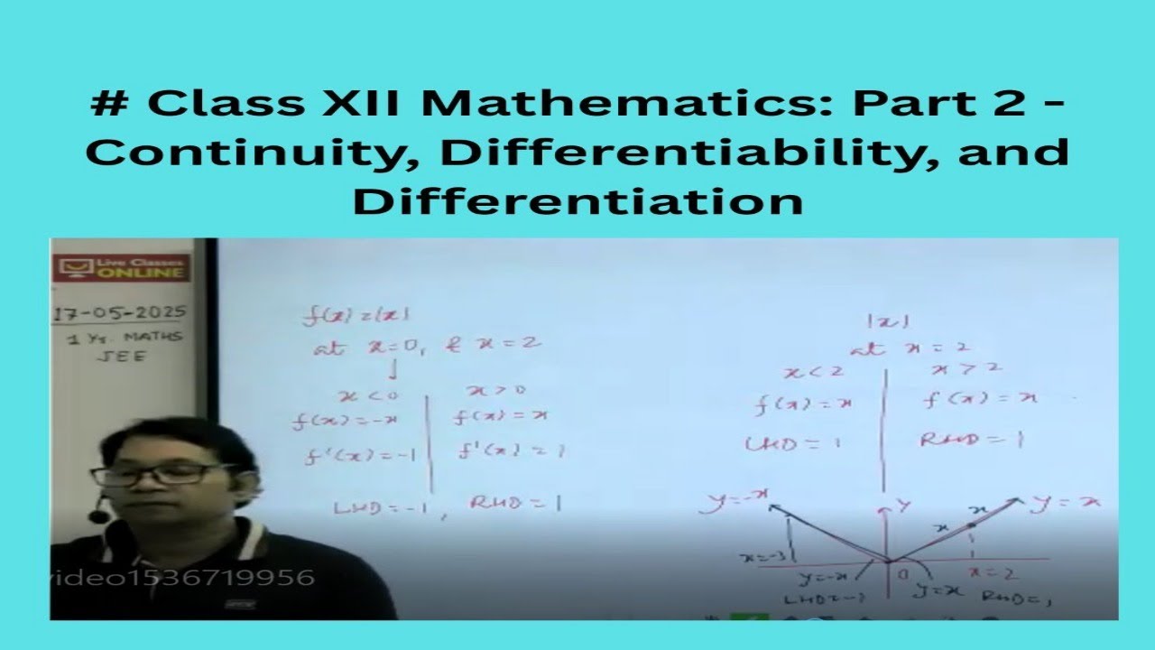 Class 12 Mathematics : Part 2 - Continuity, Differentiability ...