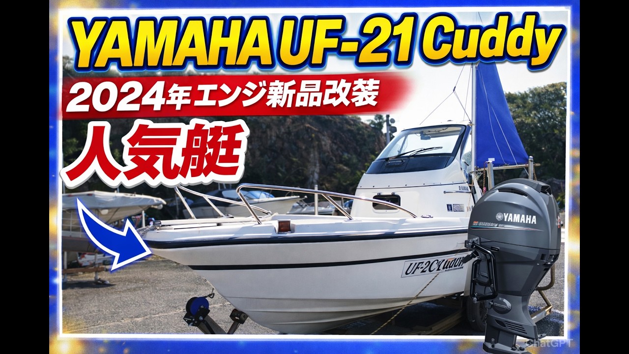 極上艇】ヤマハUF-21 Cuddy｜2024年新品エンジン換装 YAMAHA F50搭載 