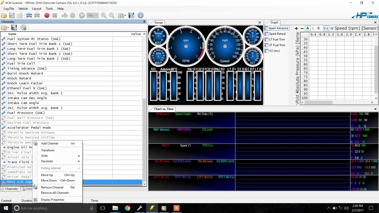 PCM of NC VCM Scanner Setup 3.0+ for Datalogging