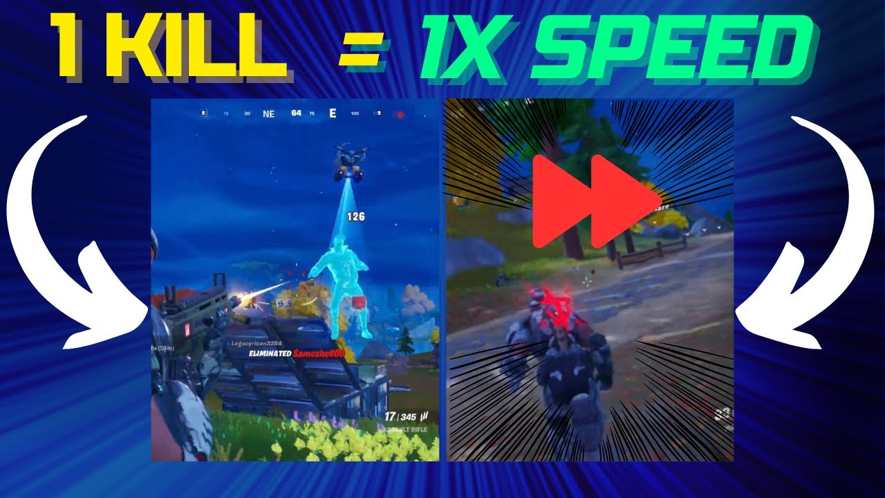 Fortnite Gameplay - No Commentary, but Every Kill Increases Video Speed by 1x - YouTube