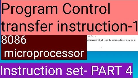 Program Control transfer instructions| |8086 microprocessor| Instruction set PART-4| Malayalam
