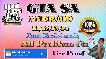 GTA San Andreas Android 12 13 14 auto back crash problem fix || Android 14 mein GTA SA auto Back