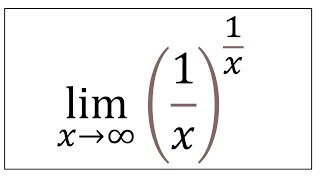 Limit of (1/x)^(1/x) as x approaches infinity