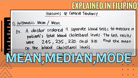 MEASURES OF CENTRAL TENDENCY PART 1