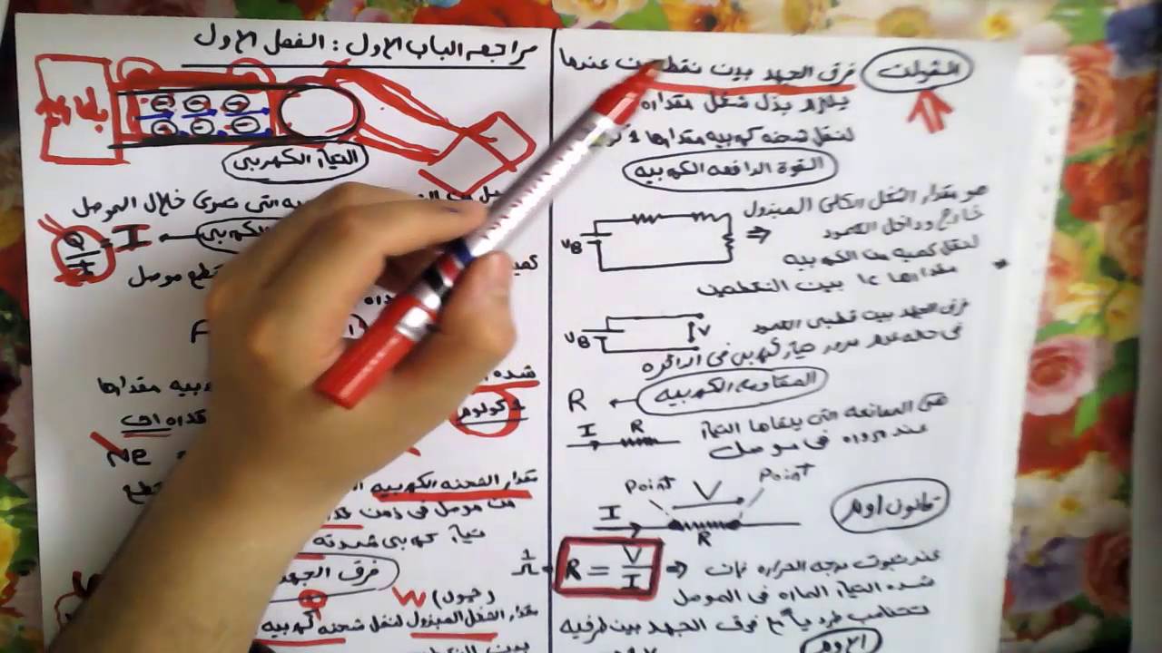 مراجعه نظرى , مسائل وتركات الكهربيه | الباب الاول ,الفصل الاول | فيزياء , ثانويه عامه 2016